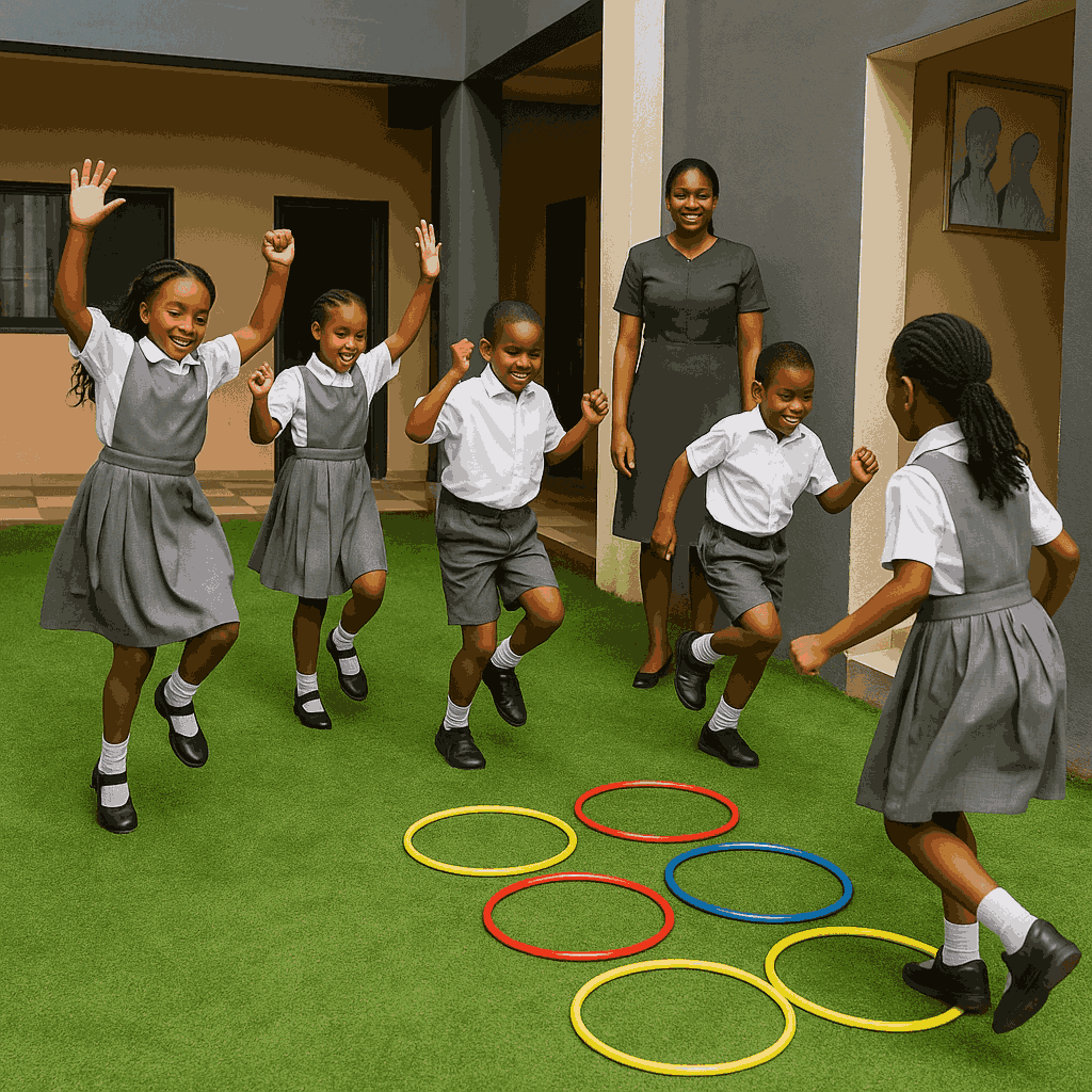 St. Nobert School children playing
